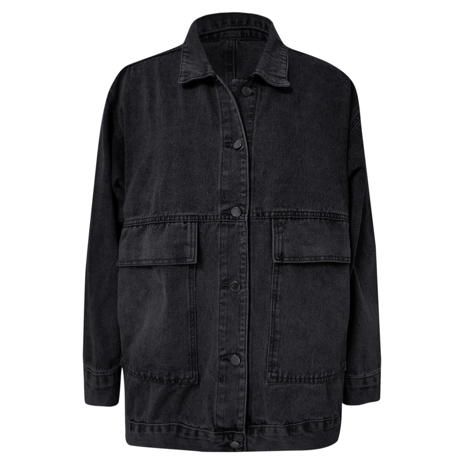 Chaqueta Vaquera Mujer Corta, Abrigo Vaquero Mujer Classic Trucker Regular Fit Ligera Informal con Bolsillo De Manga Larga Chaqueta Mujer Entretiempo Chaqueta Mujer Verano Chaqueta De Estudiante Y2k