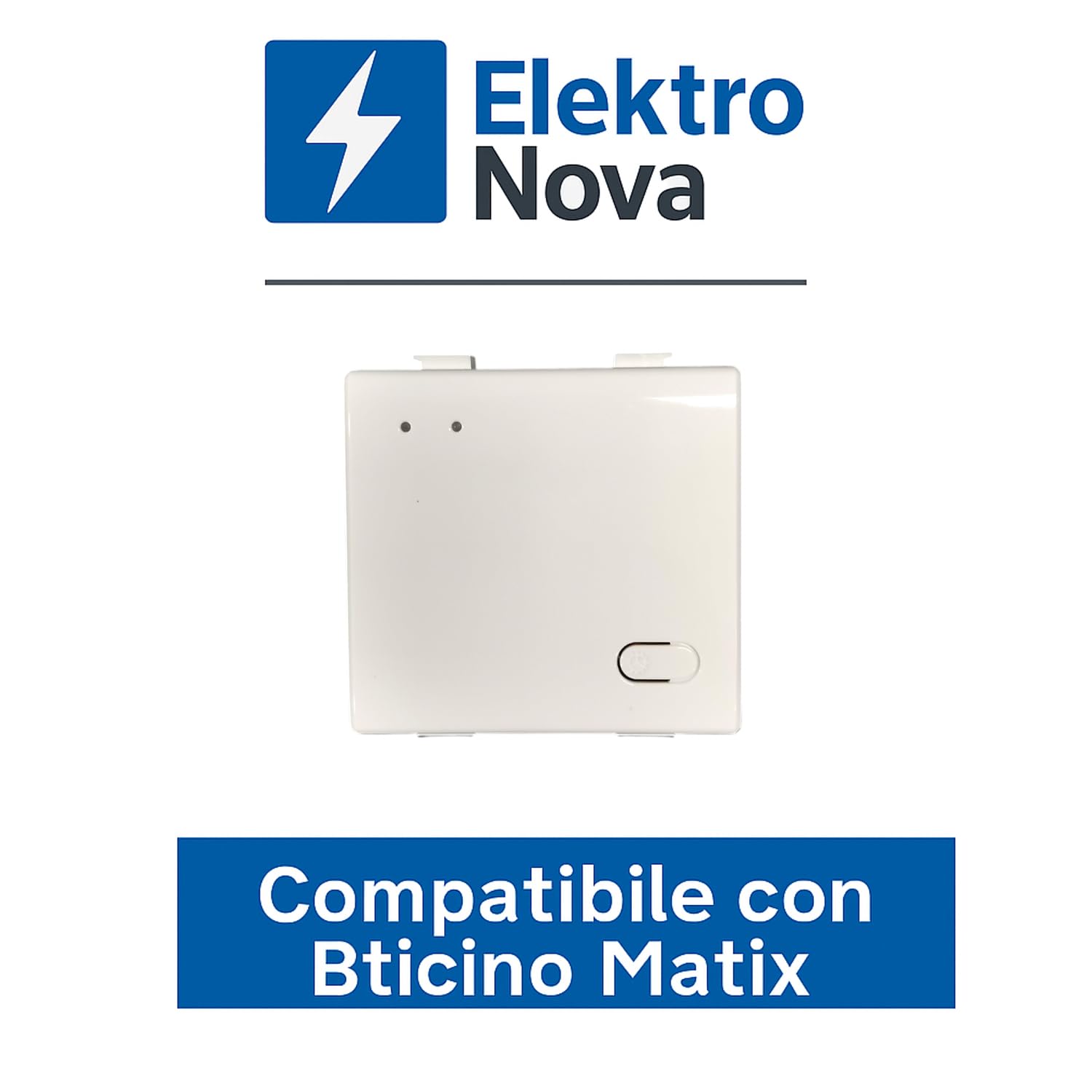 Elektronova Gateway zigbee smart Wifi frutto modulo ad incasso compatibile con supporti Bticino Matix bianco