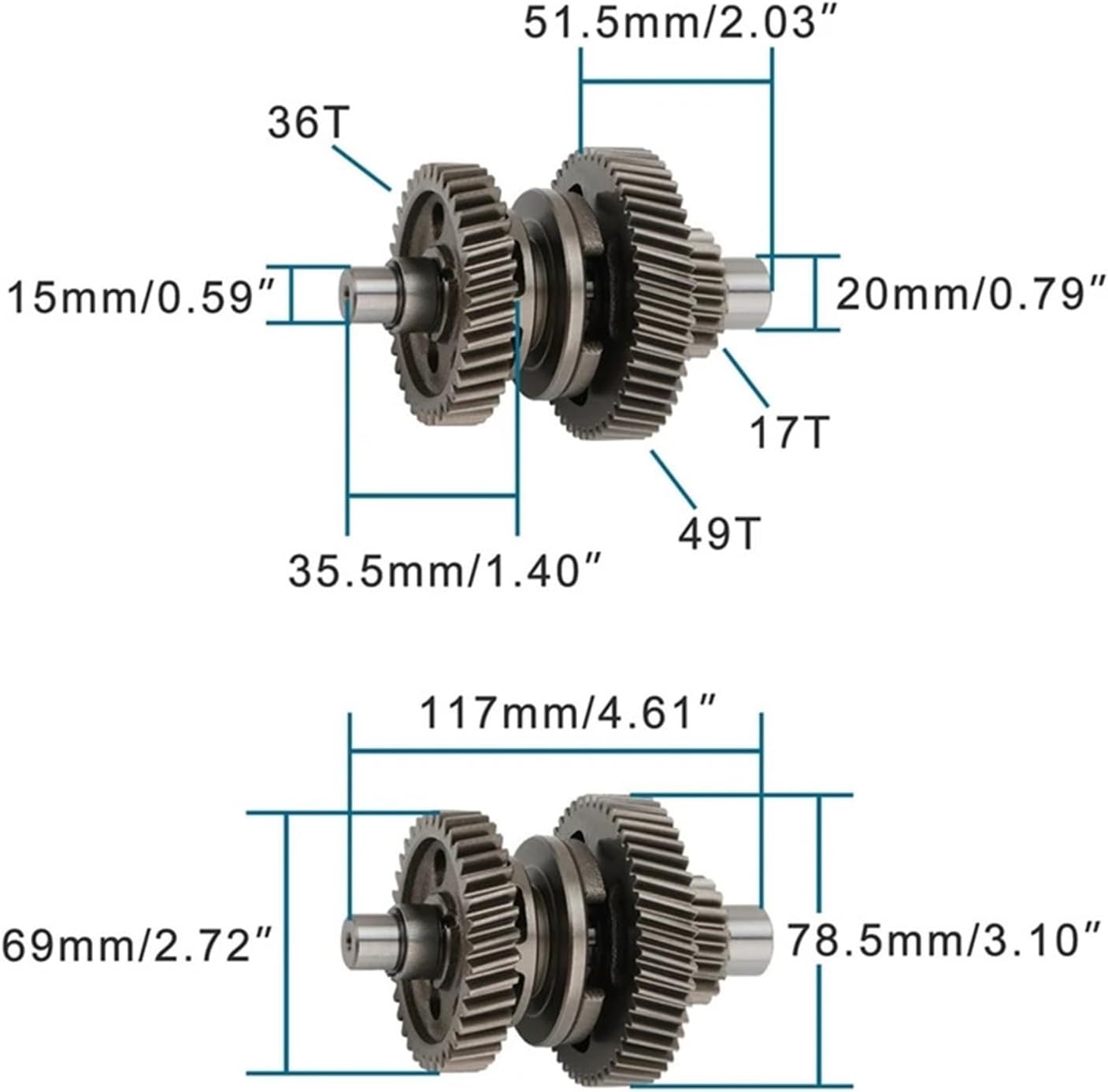Good 200CC Motorcycle Transmission Gear Fit For ATV200 - Durable Metal Spindle Replacement