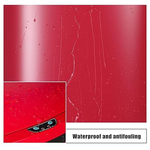 Miniatura 3 de BSTOPHKL Bote de basura sin contacto de 13 galones para cocina, cubos de basura automáticos de acero inoxidable de 50 litros (rojo)