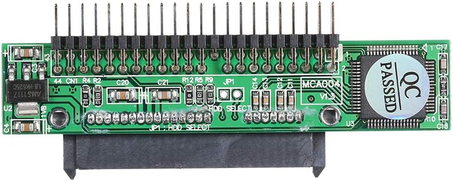 HXBER 2.5 Inch SATA to IDE Adapter Support ATA HDD Hard Disk Drive or SSD to Male 44 Pin Port Converter Horizontal Type