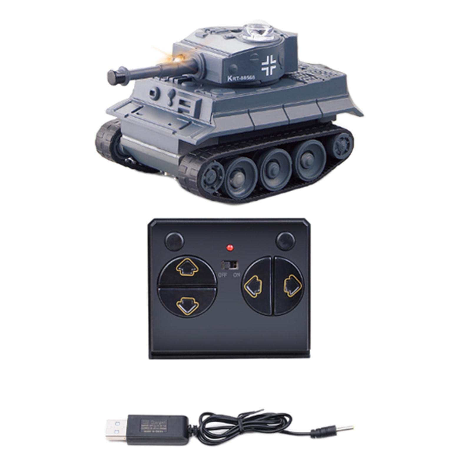 Qectial Tanque RC Control Remoto Delantero, Trasero, Funciones, Gris
