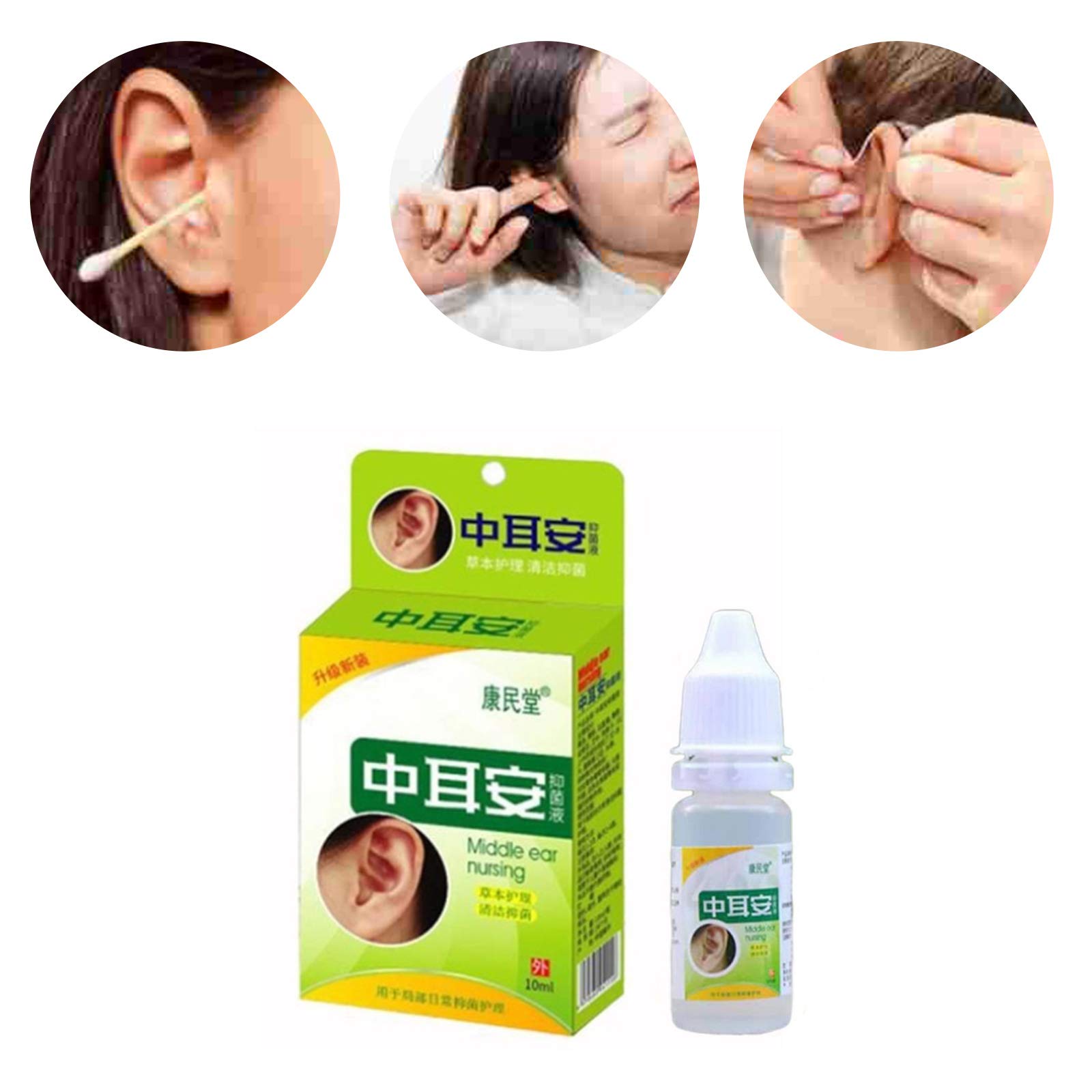 Xuebai 10ml Hierbas Chinas Gotas nutritivas para los oídos Otitis Media aguda Tinnitus sordera líquido de Limpieza Antibacteriano para aliviar el Dolor