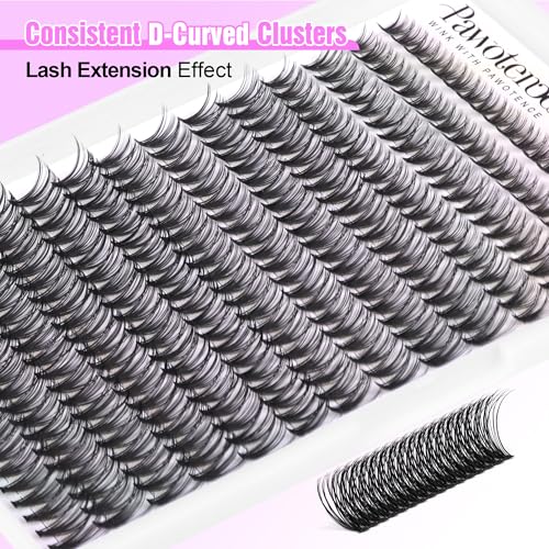 Image of Pawotence Lash Clusters Natural 30D Cluster Eyelash Extensions 8-15mm Individual Lashes Cluster Wispy 280pcs Eyelash Clusters Lash Extension for Self Application (30D, 0.07D, 8-15mm)