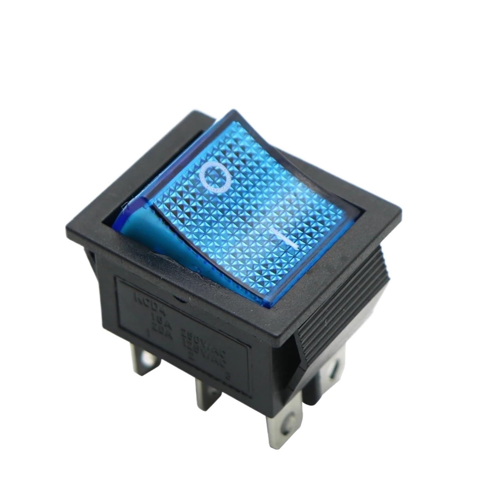 ZDVHOMCB Latching Rocker Switch Power Switch I/O 4 Pins with Light 16A 250VAC 20A 125VAC KCD4 DPST Red Yellow Green Blue Black Boat(Blue)