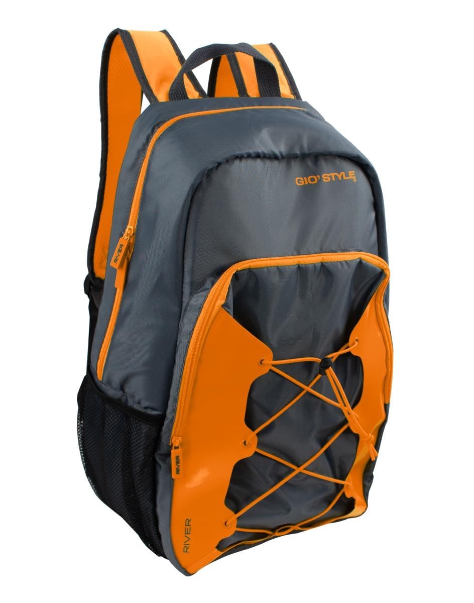 GIO'STYLE Zaino termico River | Arancione/Nero | Taglia L | Spallacci imbottiti | Due tasche in rete portaoggetti