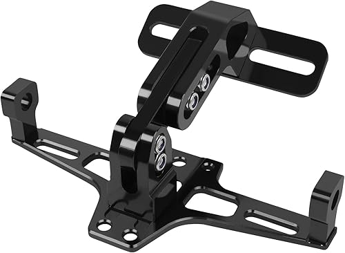 Miniatura 2 de Soporte para placa de matrícula de motocicleta, kit de eliminación de guardabarros universal negro CNC de aluminio negro con luz de placa