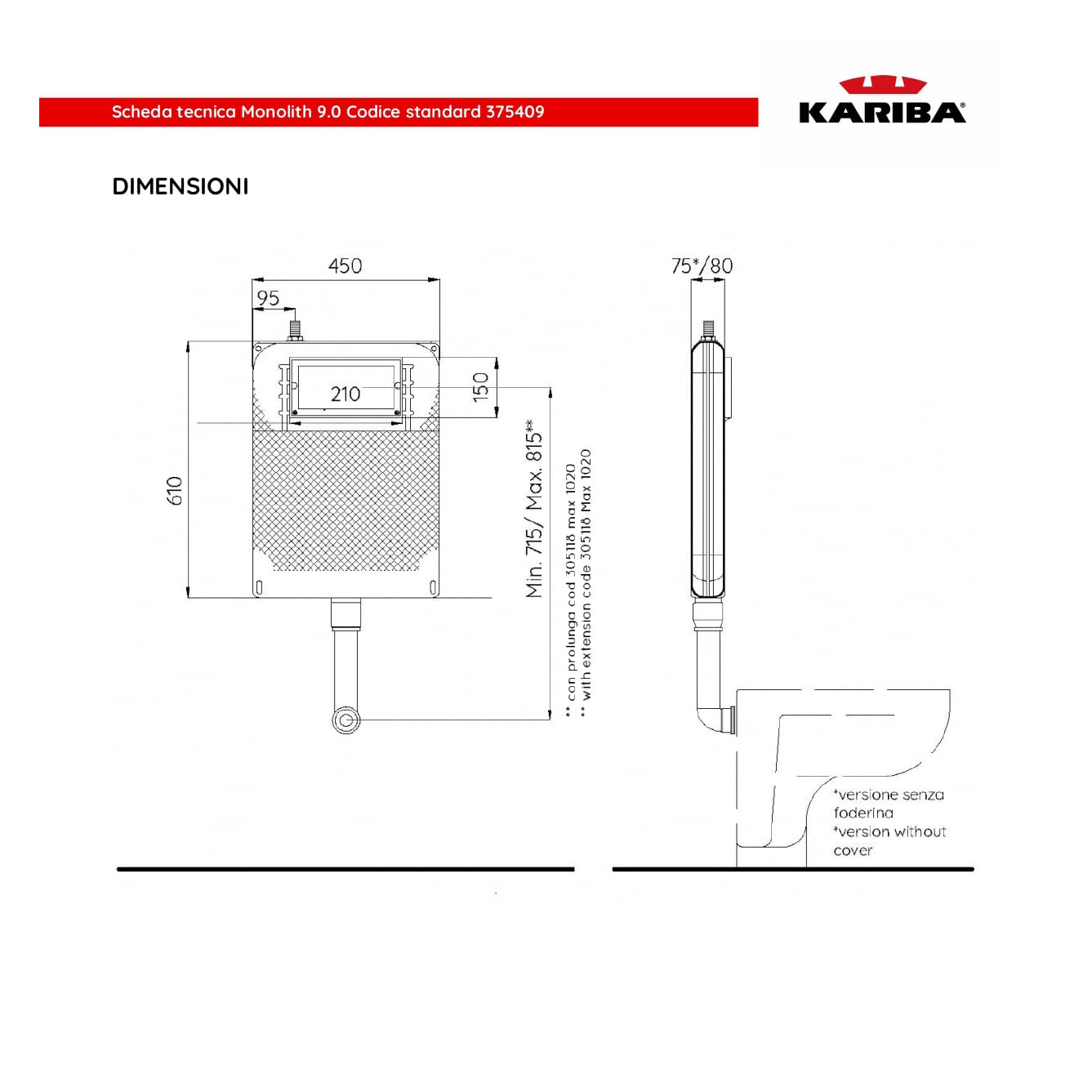 Crisalide®- KIT SCARICO COMPLETO Cassetta da Risciacquo ad incasso WC: placca, controplacca, cannotto con rosone, rubinetto con guarnizione, attacco discesa, tubo coibentato universale regolabile