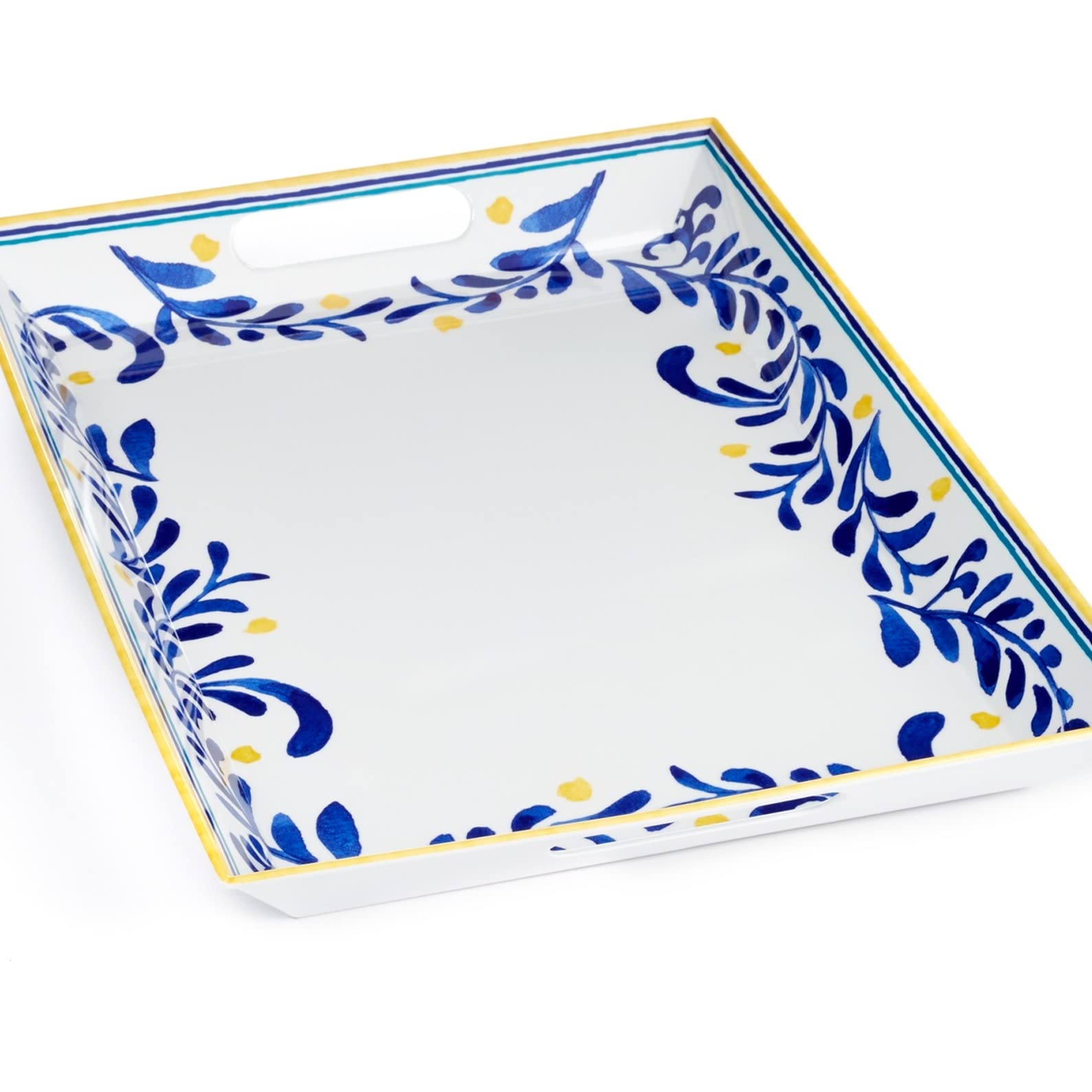 The Season Essentials Everyday Melamine Collection Tray, Blue/White