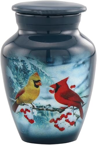 Immortal Memories Urna de recuerdo de Cardinal Birds - Mini urna de pareja cardenal para cenizas, acogedora urna para compartir cardenales, urna