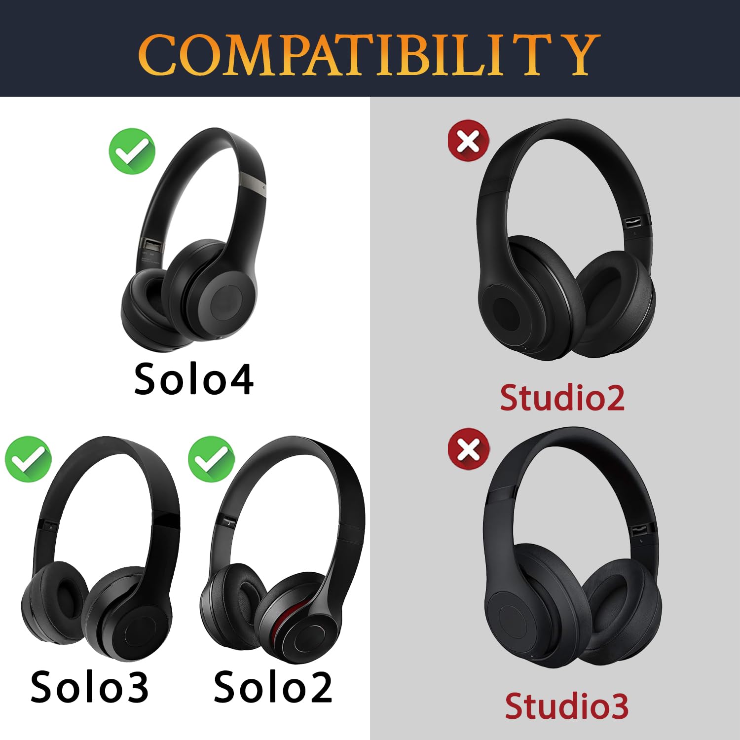 Coussinets D'oreille En Silicone Pour Casque Beats Solo 4