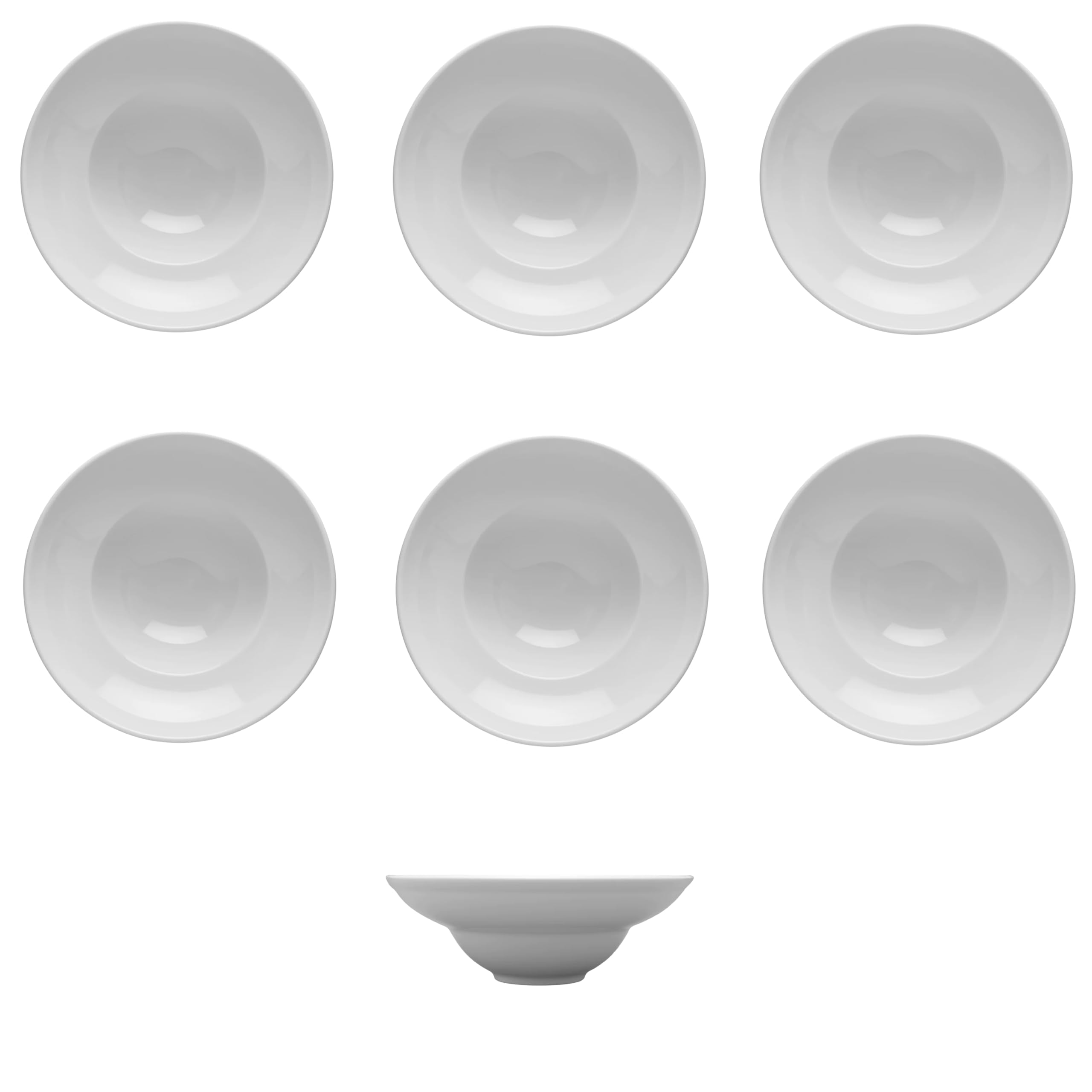 LUBIANA Lot de 6 assiettes creuses en céramique blanche d'un diamètre de 26 cm