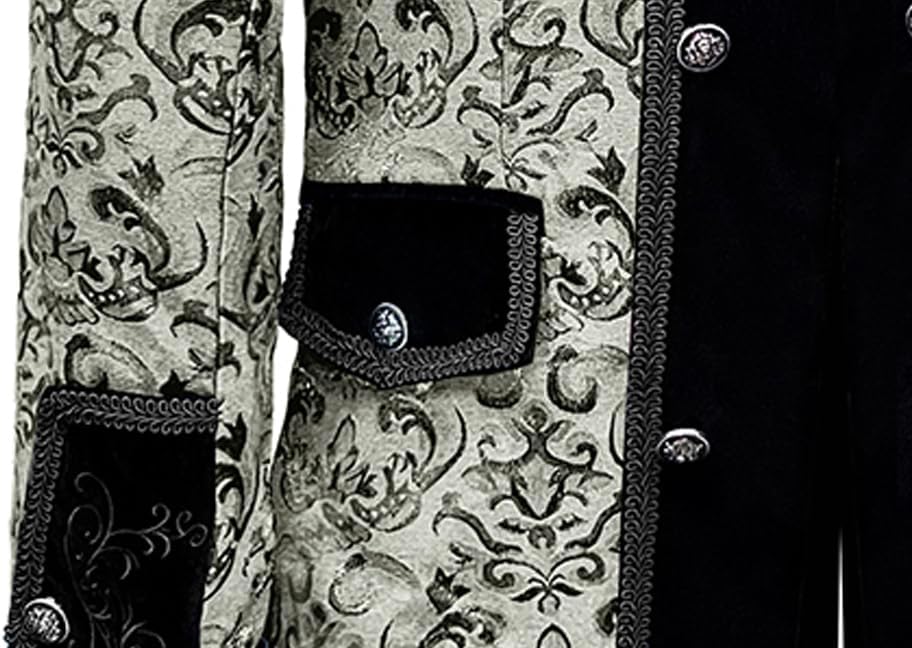 Miniatura 7 de Chaqueta medieval steampunk para hombre, disfraz victoriano de vampiro pirata