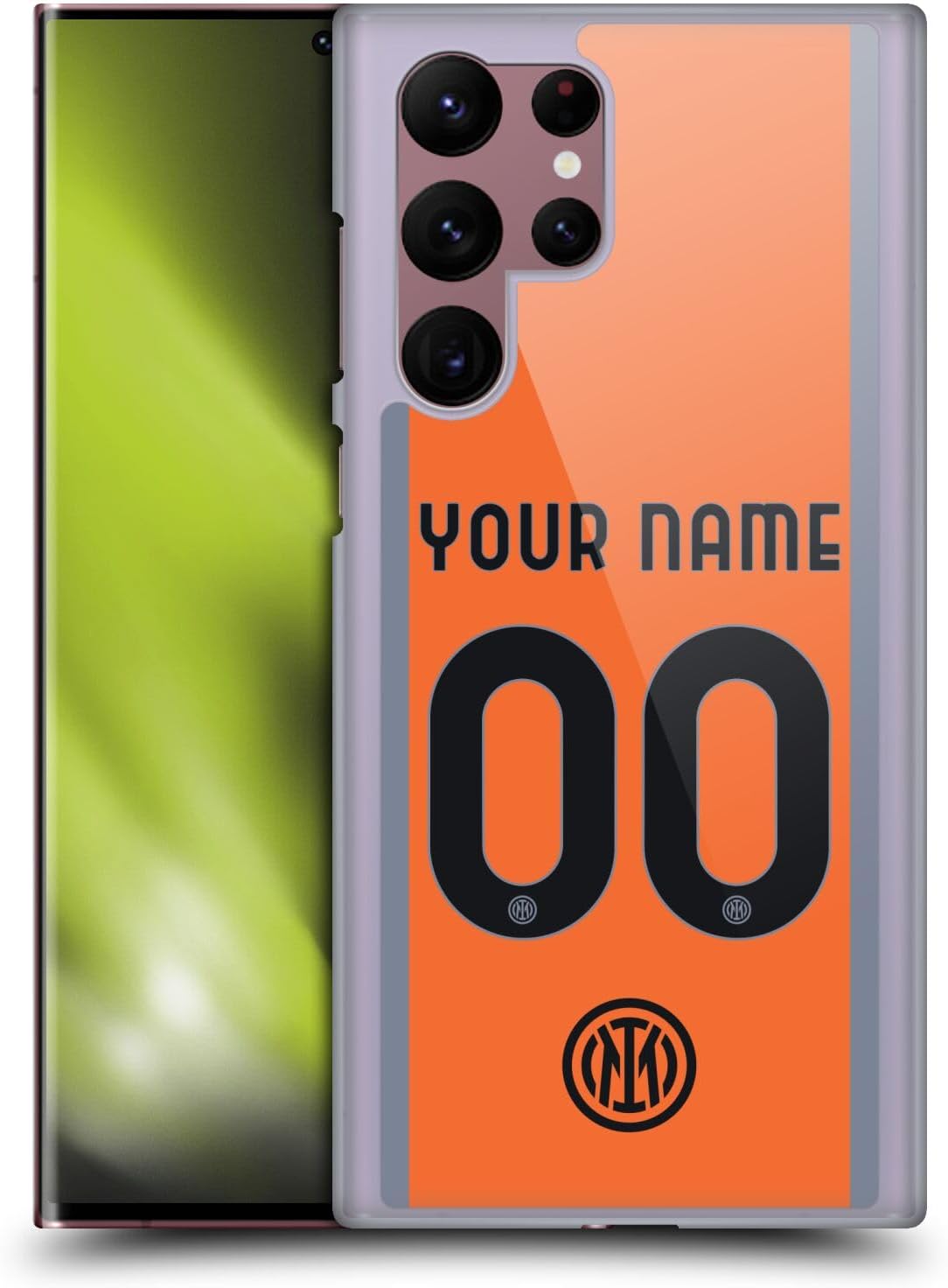 Head Case Designs Officially Licensed Custom Customized Personalized Inter Milan Away 2023/24 Kit Hard Back Case Compatible with Samsung Galaxy S22 Ultra 5G