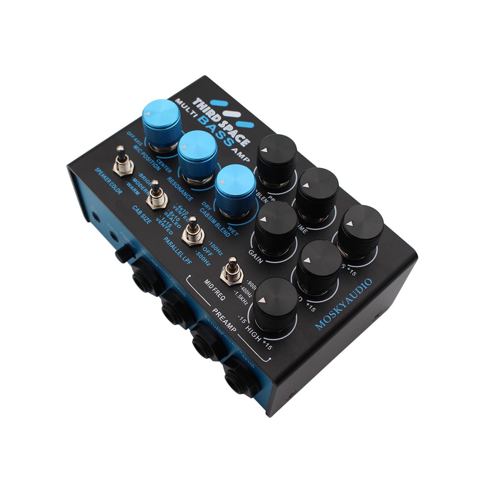 Pedal Multiefectos para bajo con Preamplificador, Ecualizador de 3 Bandas, Simulador de Gabinete, Cadena de Señal Paralela y Bucles FX para bajo, Procesador de Efectos para Guitarra Eléctrica