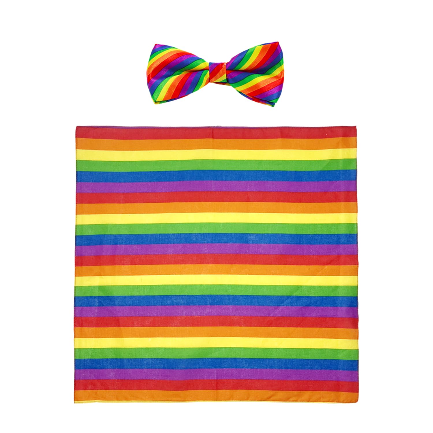 Corbata con pañuelo, pajarita a rayas de colores, pajarita española para mujer, arco iris, payaso, accesorio para disfraces, bailes de fin de año, carnaval y fiestas