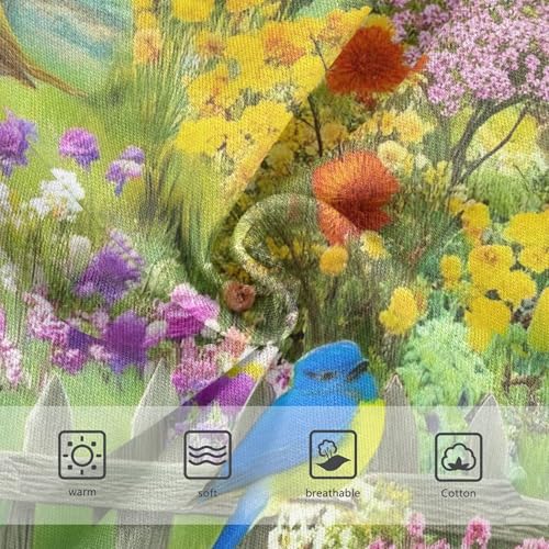 Vibrant Garden Scene Birds Flowers Toddler Underwear Floral 2t Cotton Panties for Girl Cartoon Briefs Undies Kids3