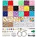 Dsaren 4132 Piezas Cuentas de Arcilla Polimérica Plana Redonda Cuentas Colores Pulseras Cuentas Redondas Letras Hacer Pulseras Adulto Niños Hacer Pendientes Collares Bisutería DIY Regalo