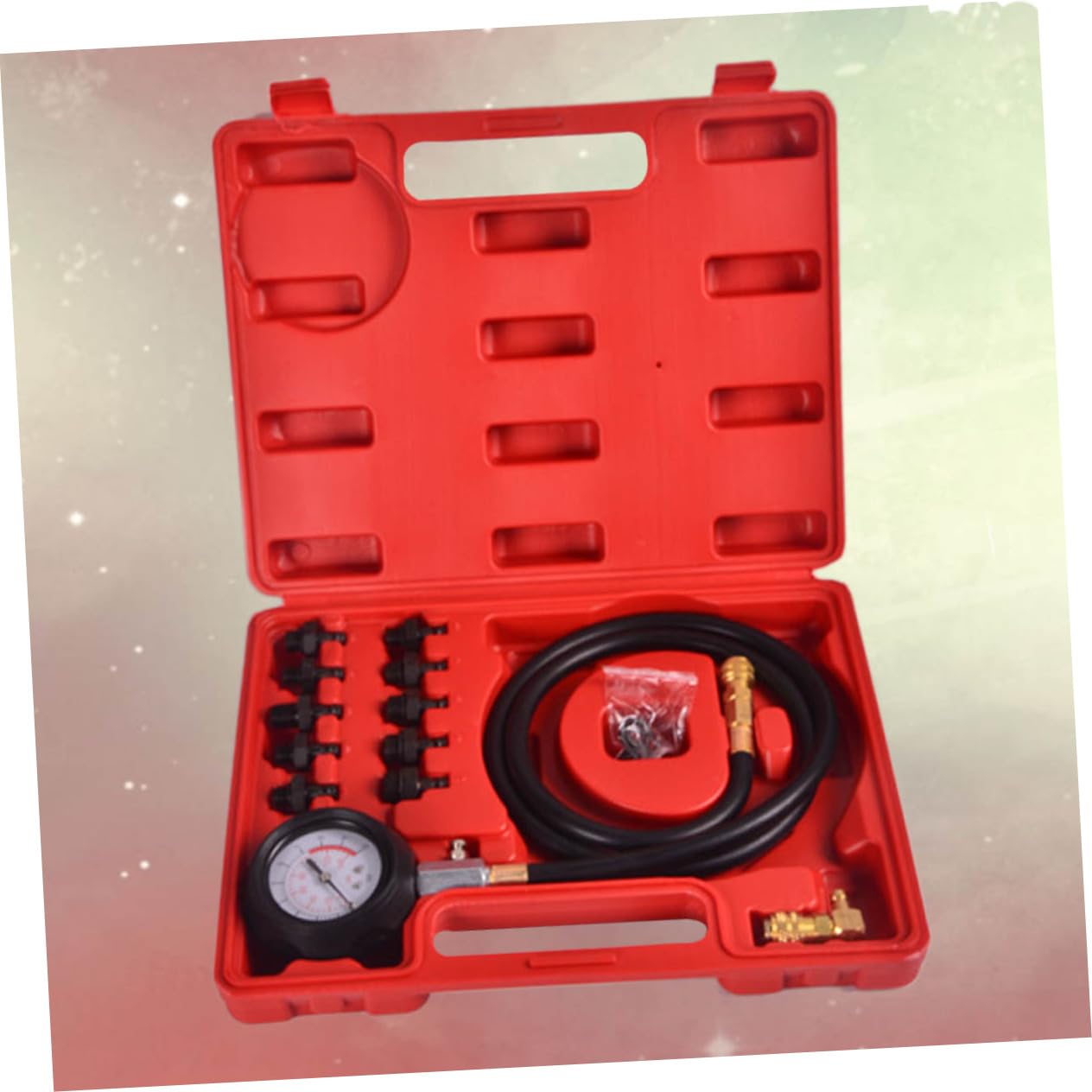 Gatuida Manómetro de Presión de Aceite de Motor Kit de Prueba de Presión de Aceite con Escala de Medición Fácil de Leer para Uso Taller