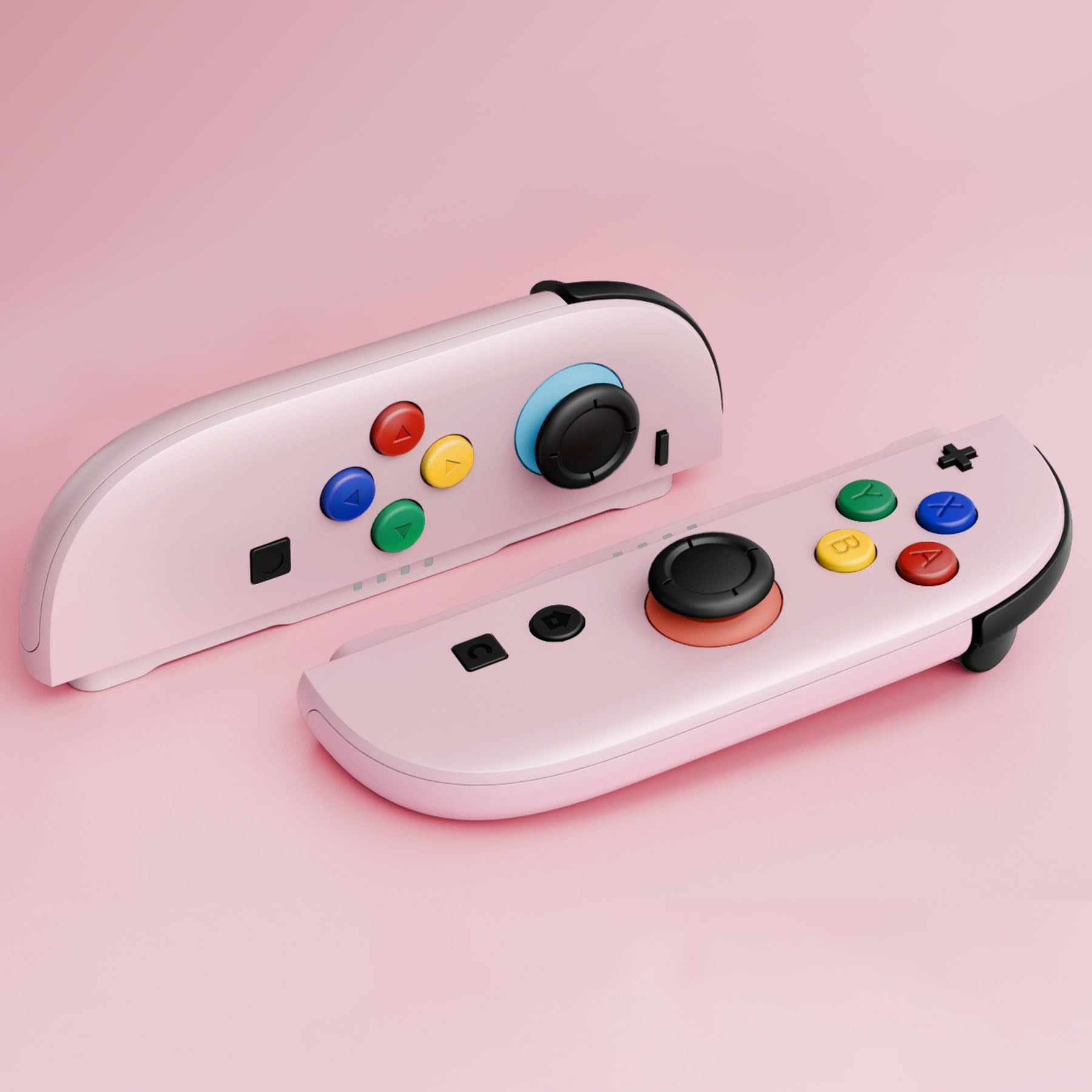 eXtremeRate DIY Carcasa de Agarre Reemplazo con Botones para Joycon 2, Kit Completo con Tiras Decorativas & Soporte Central & Herramientas para Nintendo Switch 2 - Versión Deluxe (Rosa)