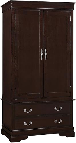 Glory Furniture Louis Phillipe Armario de 2 cajones en capuchino Capuccino,Beige,Negro