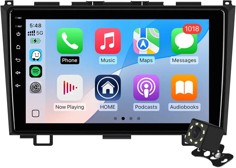 Tela sensível ao toque IPS de 9 polegadas Android 13 estéreo para carro para Honda CR-V 2007-2011 com CarPlay sem fio e rádio automotivo Android, suporta GPS, WiFi, Bluetooth, rádio FM, câmera de