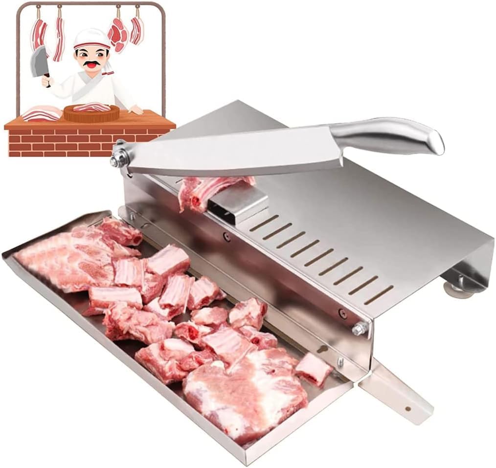 Cortador de carne manual de alta resistencia, cortador de alimentos de acero inoxidable para carne, huesos y verduras, funciona a mano para cocina, carnicería, restaurante