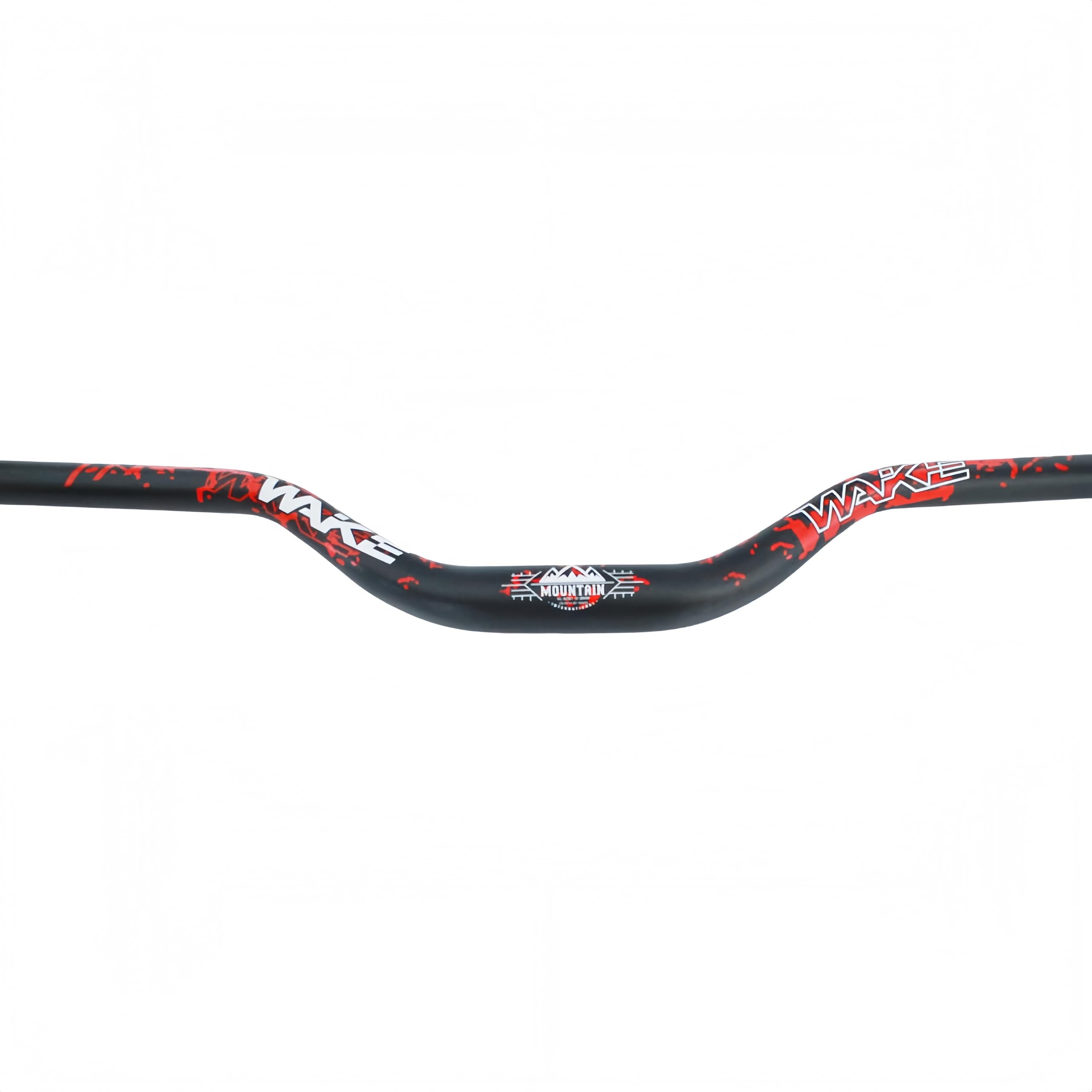 TRKIMAL φ31,8mm Długa kierownica do roweru MTB, 780mm, 55mm Riser Bar, do zjazdu, wyścigów off-road, MTB, BMX (Czarny+Czerwony)