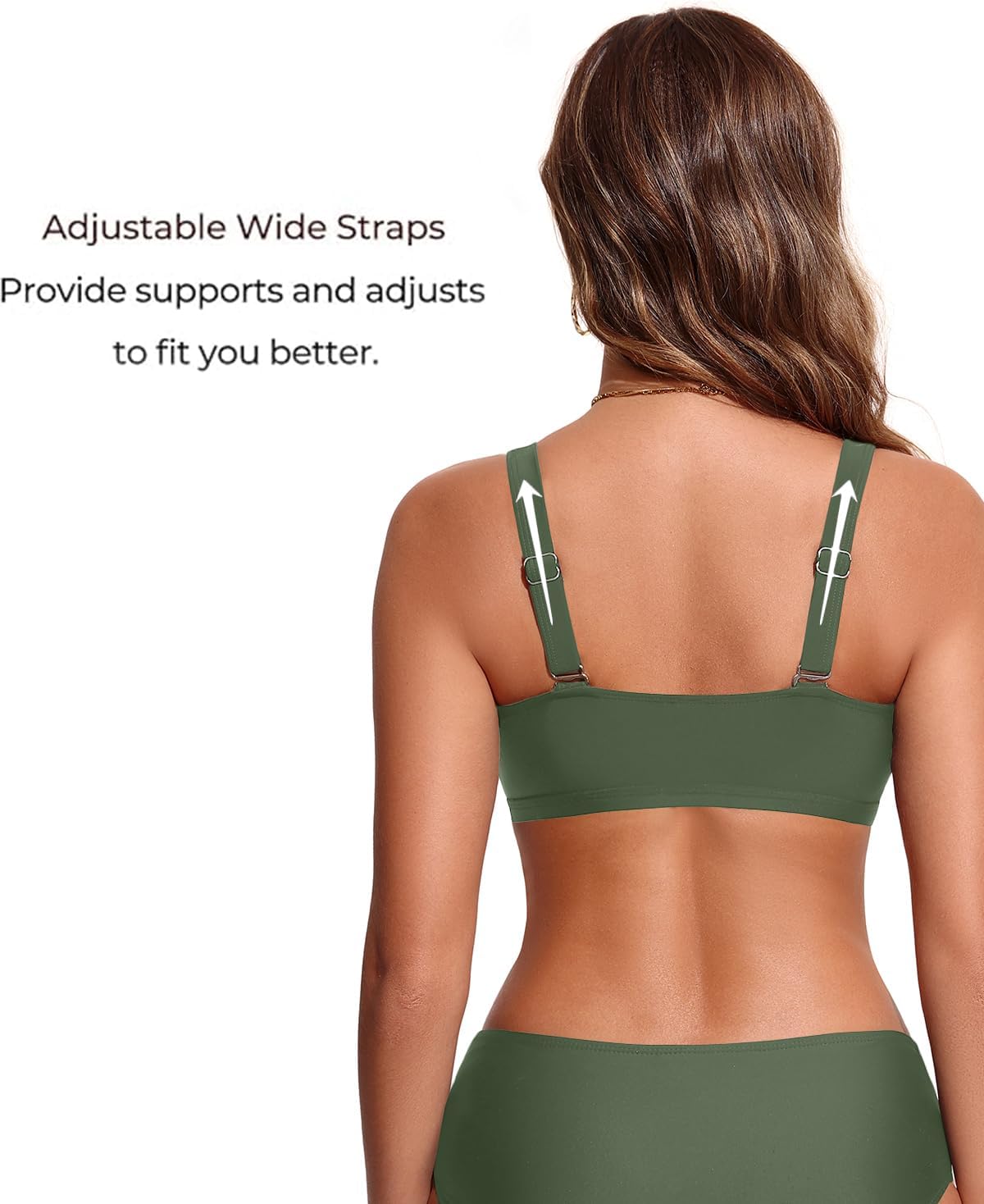 V Wired Bikini Top Only - Vintage Swim Top Padded Bra Swimsuits - Image 4