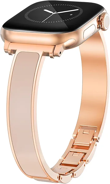 WINGLE Slim Watch Bands for Apple Watch Band Women 38mm 40mm 41mm 42mm 44mm 45mm 46mm Series 11 10 SE 3/2/1 Jewelry Dressy Bracelet Thin Metal Strap Designer Luxury Bangle for iWatch 9/8/7/6/5/4/3/2/1
