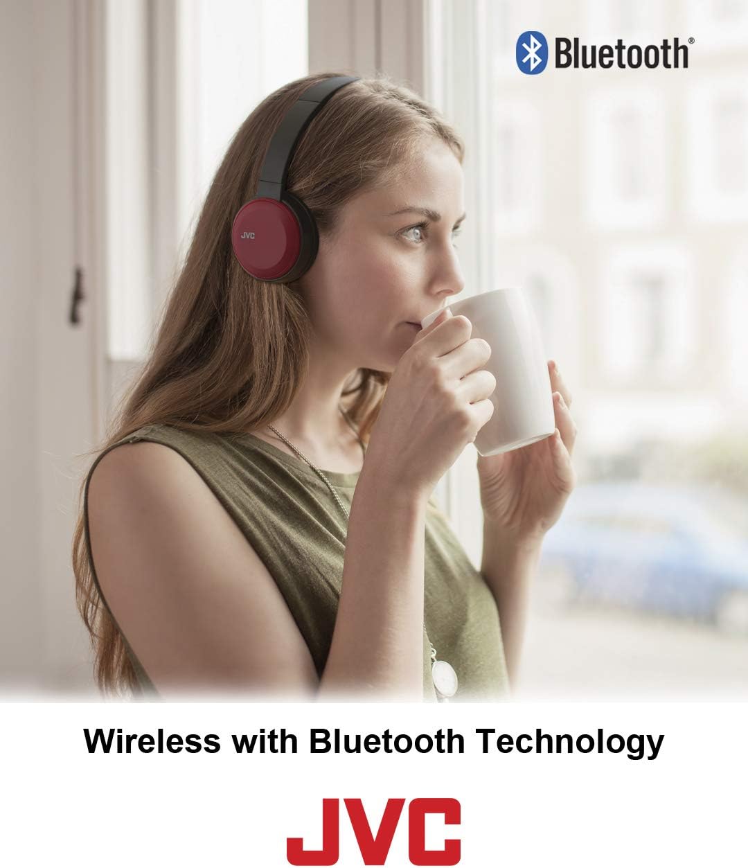 JVC Wireless Lightweight Flat Foldable On Ear Bluetooth Wireless Headband with Mic, Black (HAS190BTB)