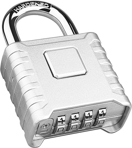 Miniatura 19 de Candado de combinación de grillete largo de 2.3 pulgadas, Diyife Candado grande y resistente para exteriores [Desbloqueo de un toque] [Resistente a