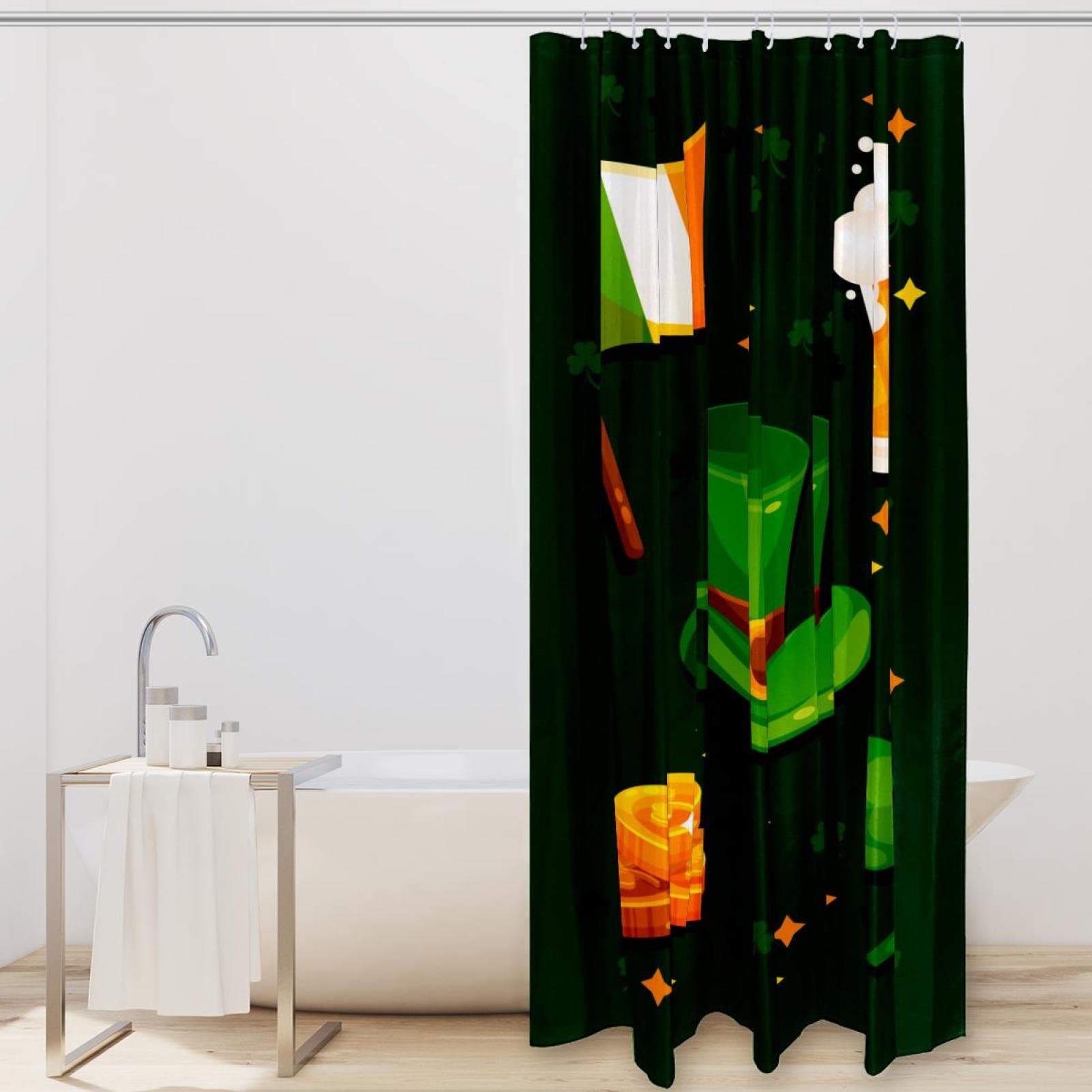 Tenda Da Doccia In Poliestere Impermeabile E Lavabile Per Il Bagno Con 10 Ganci Colore Bianco Nero 120 X 200 Cm 87750656