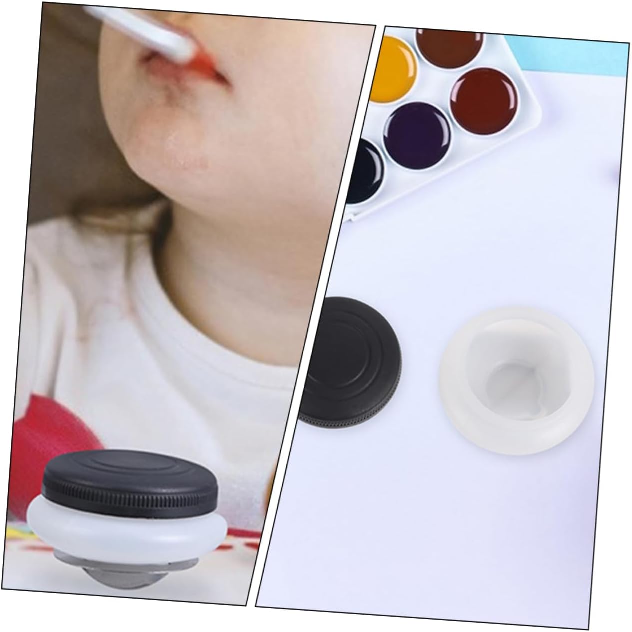 TEHAUX 2pcs Stainless Steel Palette Cup Lid Leak Oil Painting Container Lightweight Paint Cup for Artists for Outdoor Use and Easy Storage