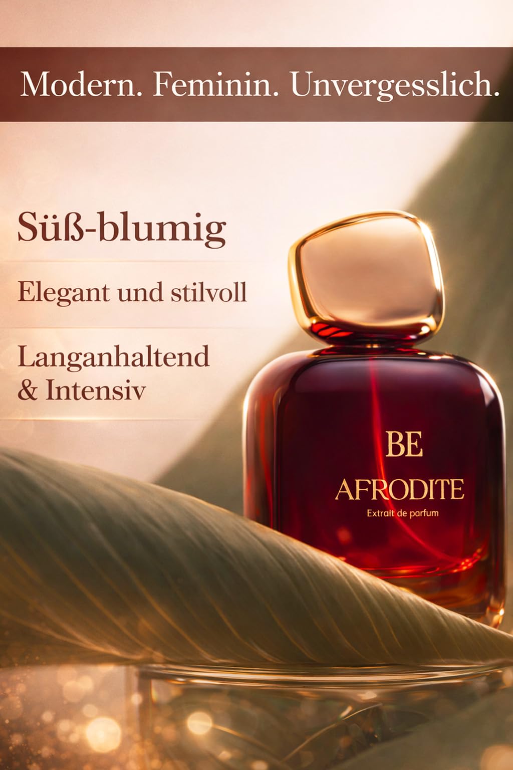 Afrodite Extrait de Parfum für Damen – süß-blumig, elegant & feminin – mit Birne, Mandarine, Bergamotte, Jasmin, Orangenblüte, Neroli und Bourbon-Vanille – langanhaltend – 100 ml