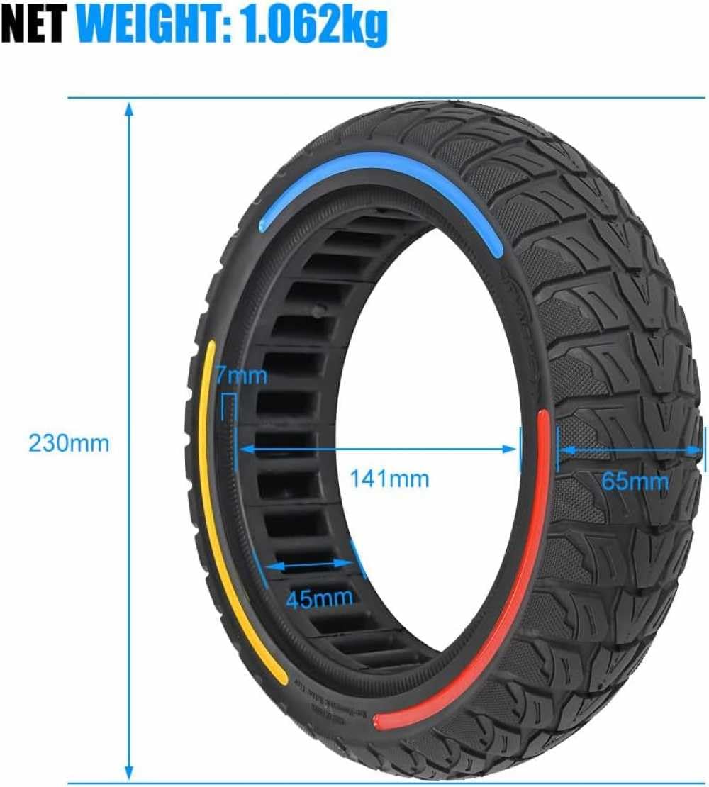 Neumáticos 9,5 x 2,5 – 6,1 pulgadas, neumáticos sólidos de goma maciza para NIU KQi3 Sport/Pro/Max Scooter eléctrico delantero o trasero neumáticos de repuesto macizos de panal de abeja (2)