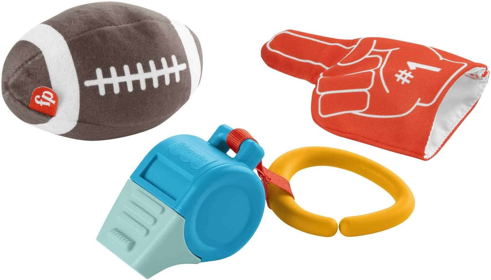 Fisher-Price Tiny Touchdowns Gift Set, 3 football-themed baby toys and teether for infants ages 3 months and up