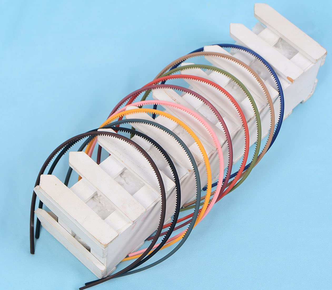 TANLOMY 10 Pieces 5mm Plastic Headbands for Girls and Women, Thin Plain Plastic Hairbands with Short Teeth in 10 Colors for Rainbow Headbands DIY Hair Accessories - Image 3