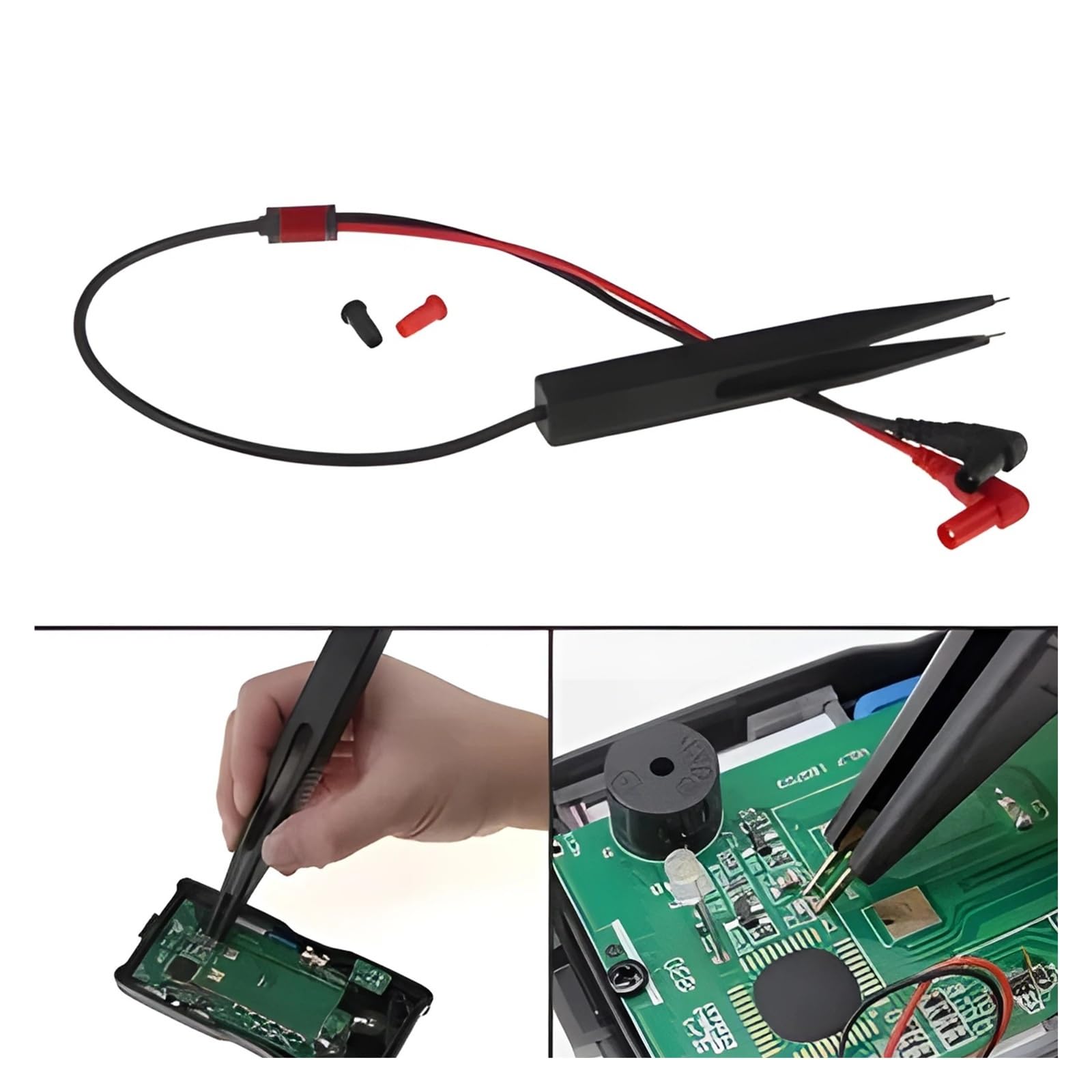 2 cables de 1 m de prueba de clip de banana a cocodrilo, 15 A, 1000 V (test-04)