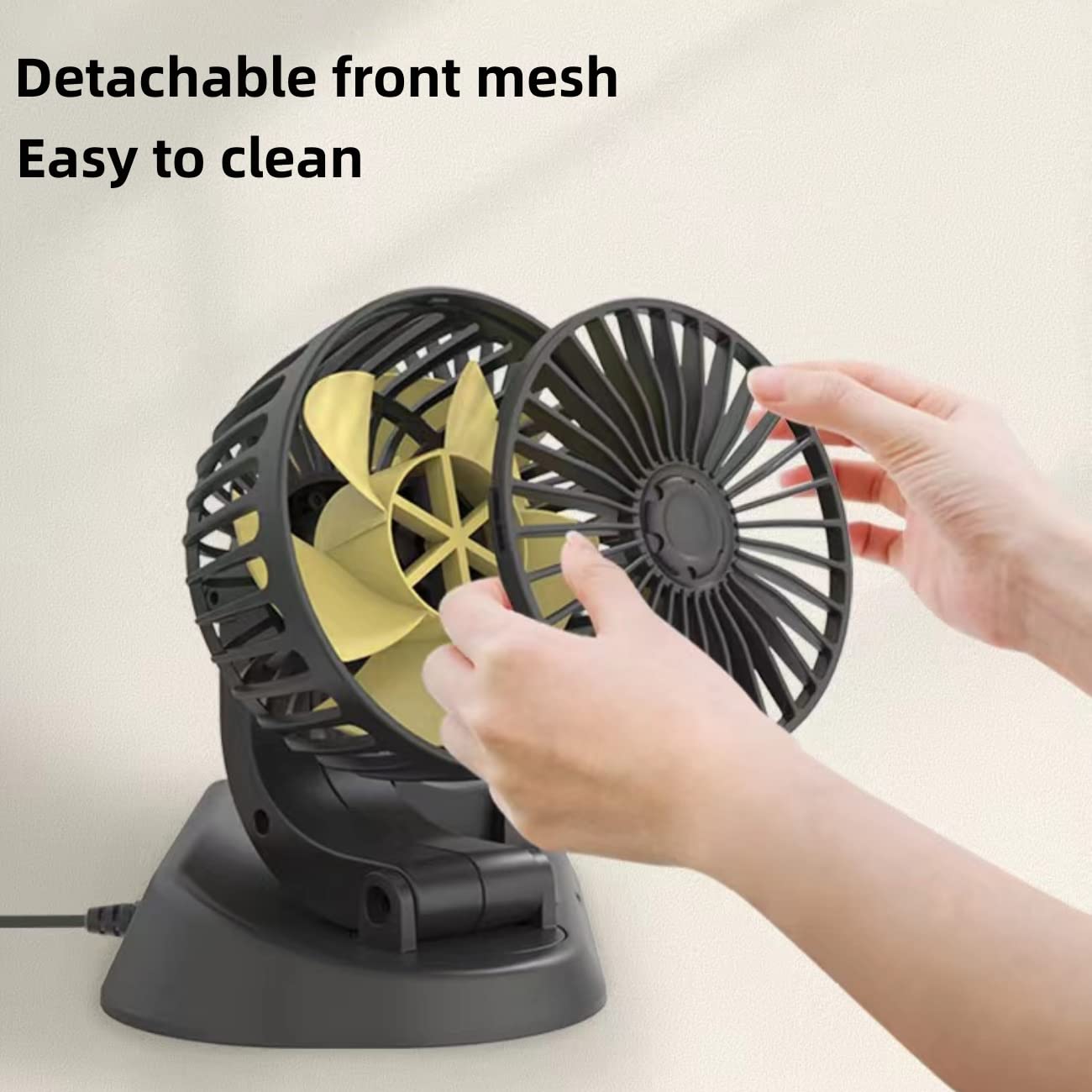 Ventilateur Voiture 360° Rotatif - Ventilateur Tableau Bord USB Ou Allume-Cigare 12V Pour SUV RV Camion