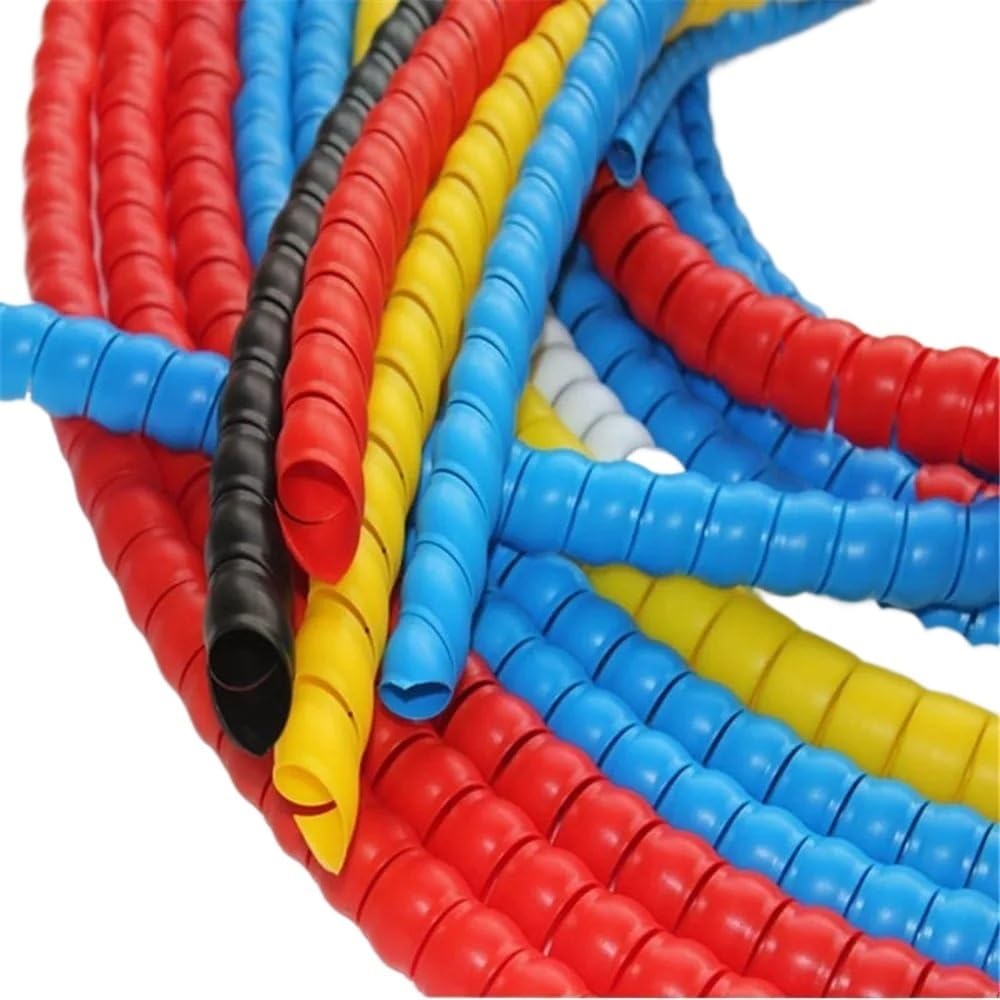 Gaine spiralée pour câbles, Gaine de gestion câbles flexible en spirale, gaine d'enroulement câble multicolore 2 mètres, 8 mm à 40(Red,18mm inside diameter)
