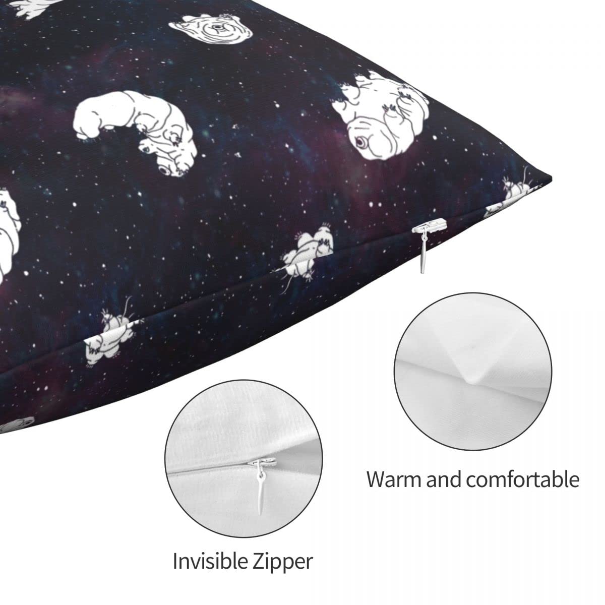 Funda de Almohada Poliéster Lino Terciopelo Patrón Cremallera Decoración Funda de Almohada Funda de cojín para el hogar-como se Muestra,66x66cm Terciopelo
