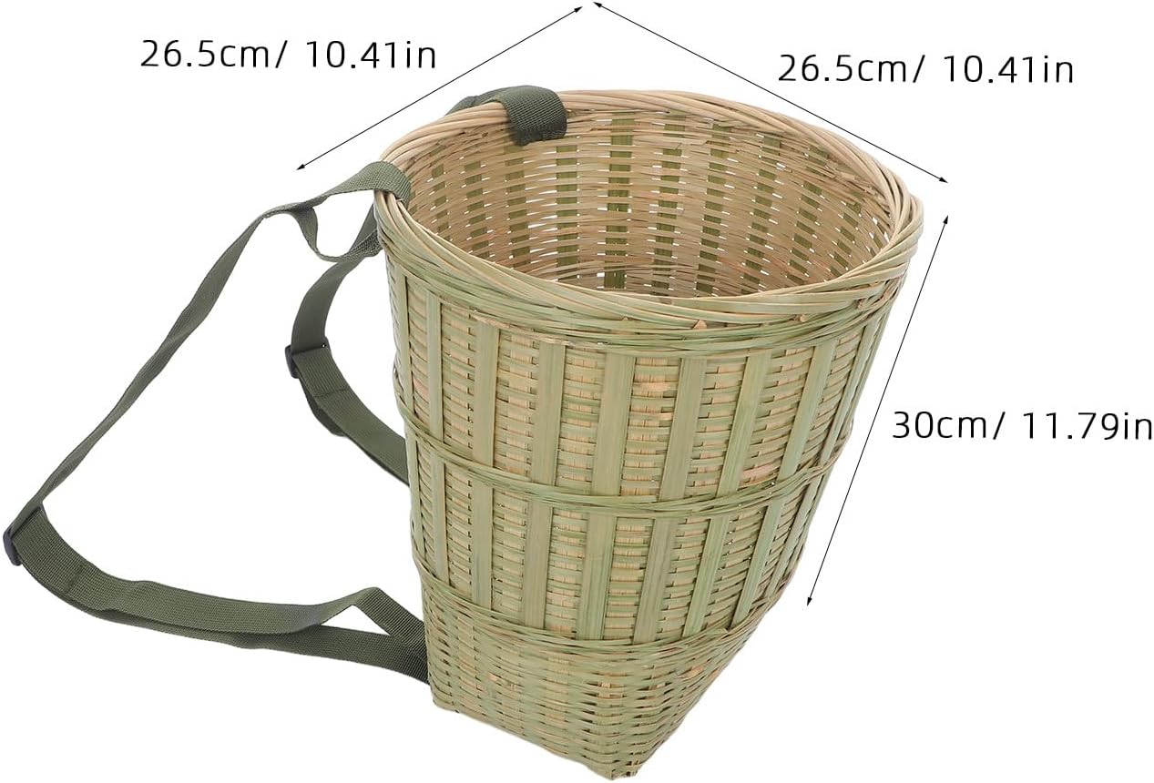 Vietnamese Bamboo Hand-Woven Basket Large Picnic Basket Backpack Fishing Back Pack for Carry Out Orchard and Camping Use