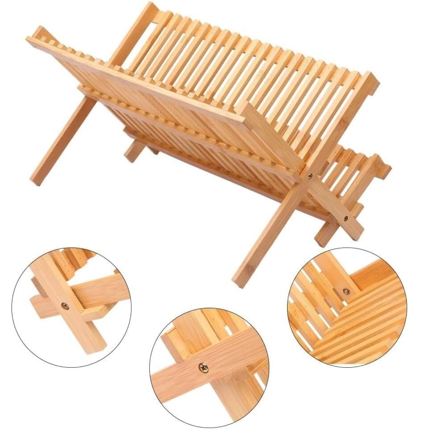 Colapiatti Scolapiatti Scolapiatti In Bambù Per Asciugatura Scolapiatti Scolapiatti Da Cucina Mensola Da Tavolo Porta Coperchio Cucina Scolapiatti da Appoggio ( Color : Natural , Size : 45*24.5*26cm )