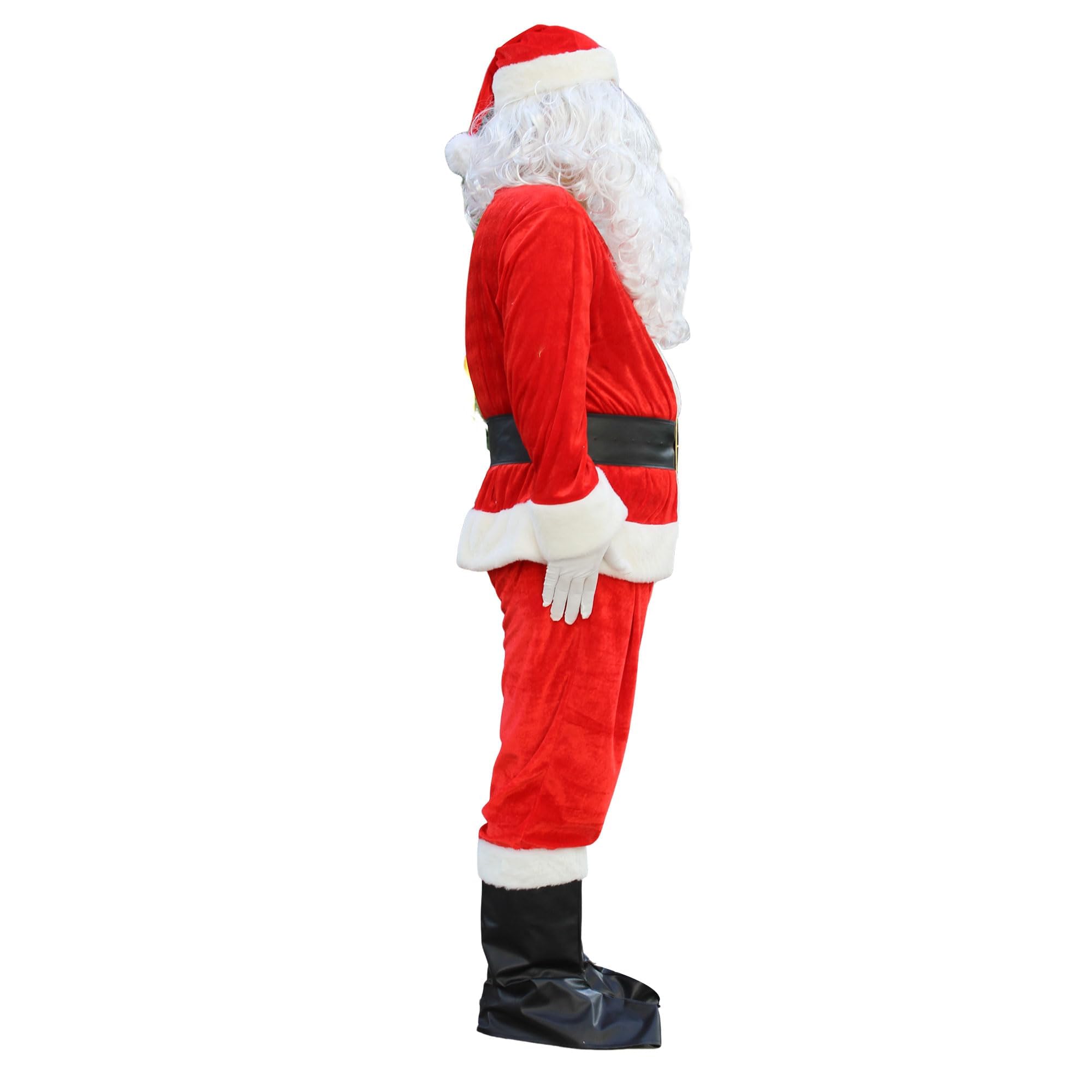 SELORE Costume de Père Noël pour Hommes Complet de Déguisement de Noël Homme(XXXL)