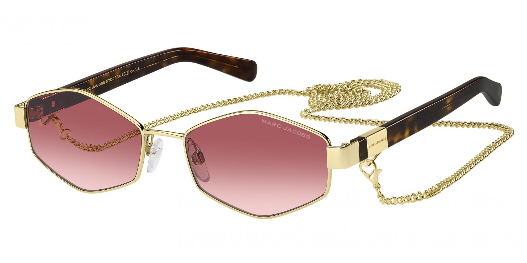 THE MARC JACOBS Occhiali da sole - modello MARC 496/S, colore gold burgundy, lente 55 mm, ponte 17 mm