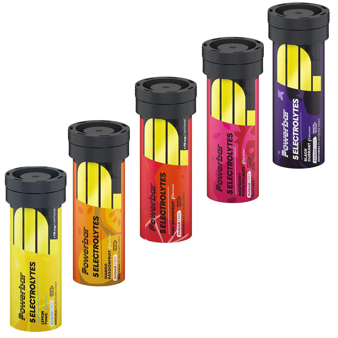 Powerbar 5 Electrolytes - Brausetabletten mit 5 Elektrolyten - je 10 Brausetabletten pro Röhrchen (5er Mixbox)