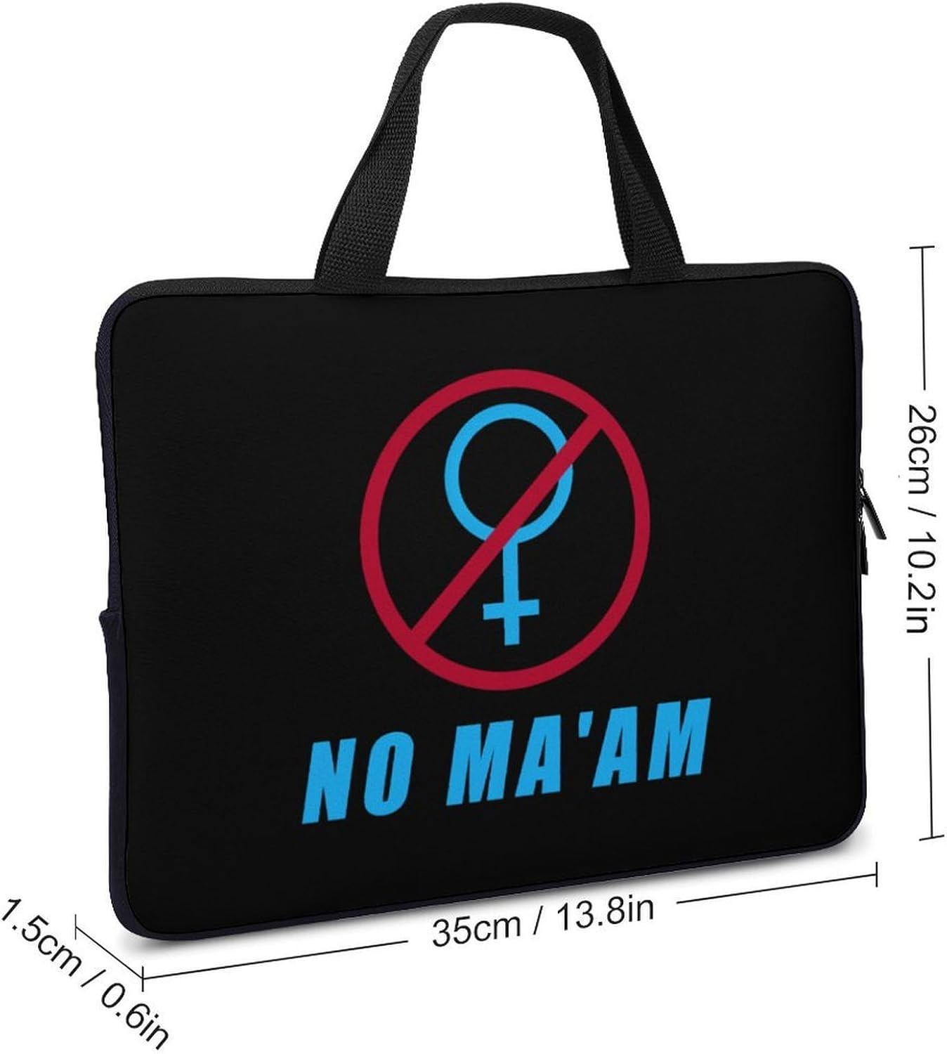 NO MA'AM Laptop Bag Print Computer Sleeve Case Protector Briefcase Totes for Women Men
