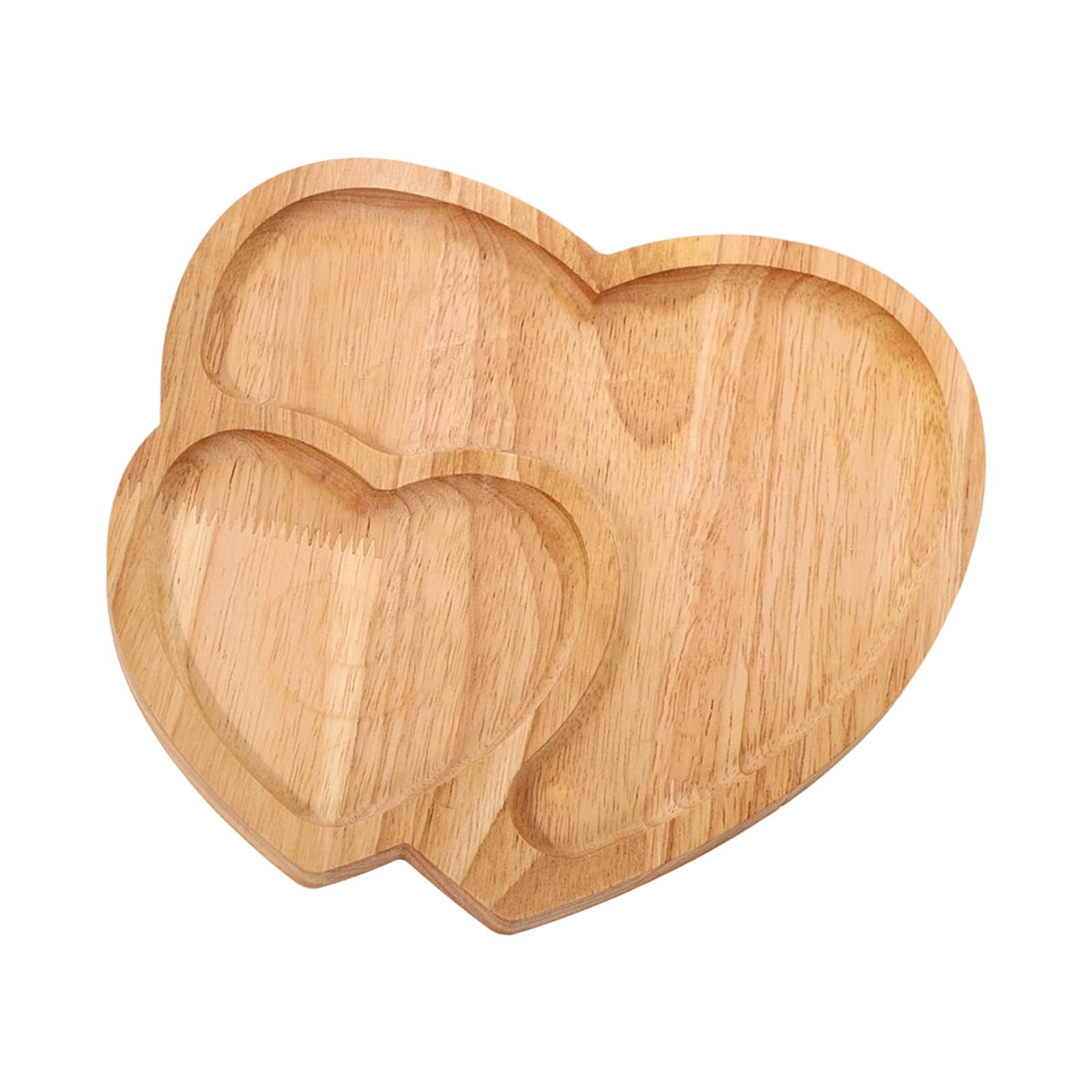 Easy Cleaning Waterproof Rubberwood Heart Shape Serving Tray Suitable for Dessert Fruit and Breakfast Multipurpose Use Family Tray