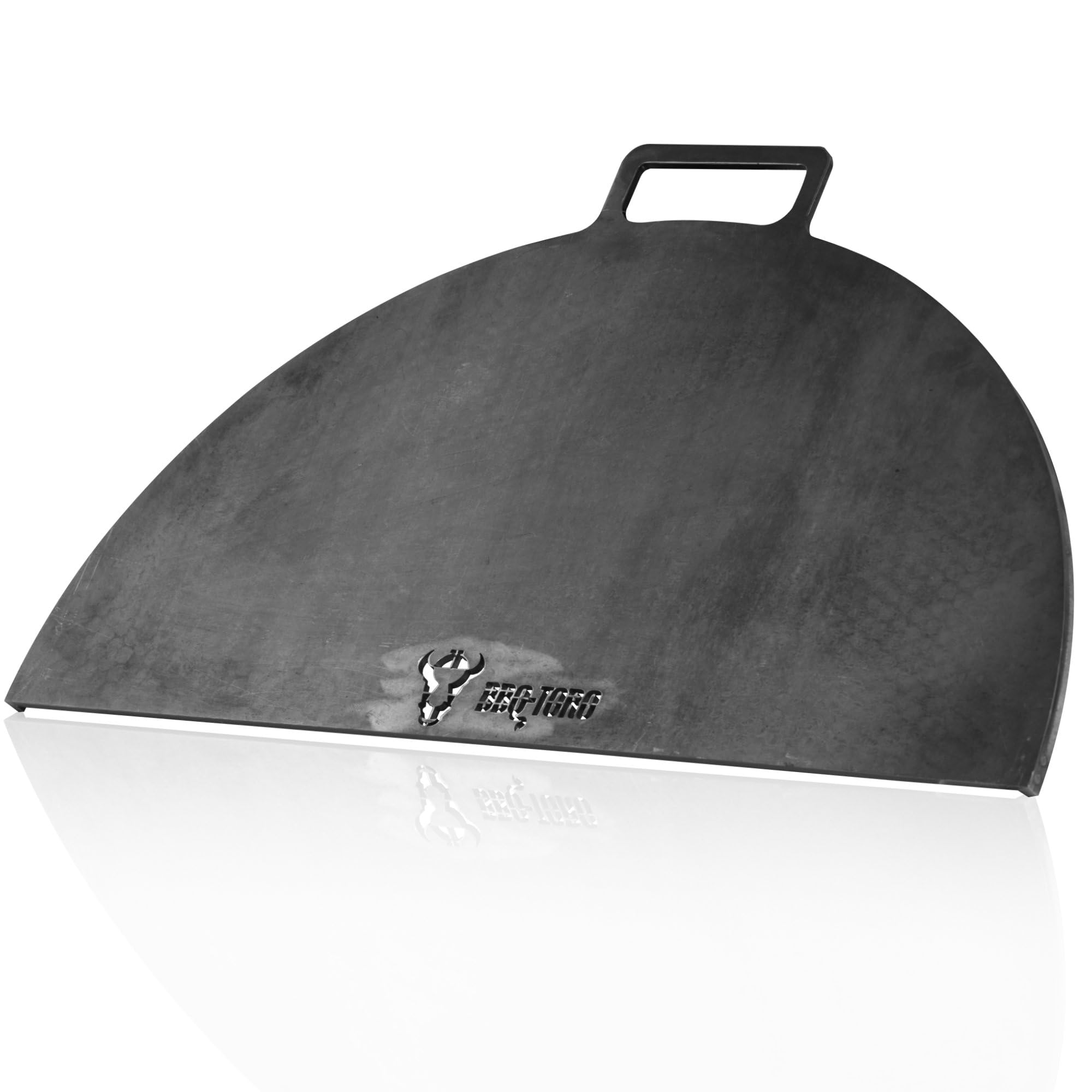 BBQ-Toro Piastra per barbecue in acciaio al carbonio per braciere, diametro di 70 cm, semicircolare con manico, grigio, accessorio per braciere, braciere